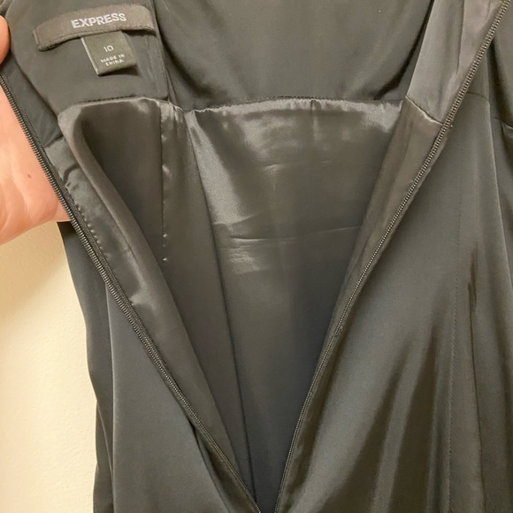 Express Black Silky Shiny Slip Sundress Dress 10 - Picture 11 of 12